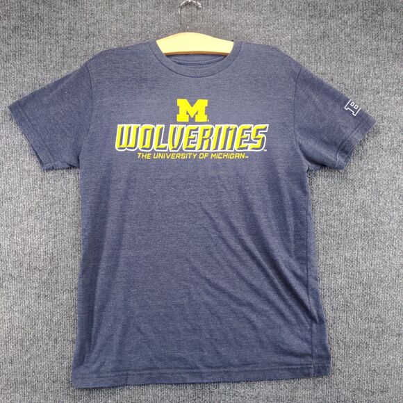 E5 University of Michigan Wolverines Men's T-Shirt Blue Medium Short Sleeve - Picture 2 of 11